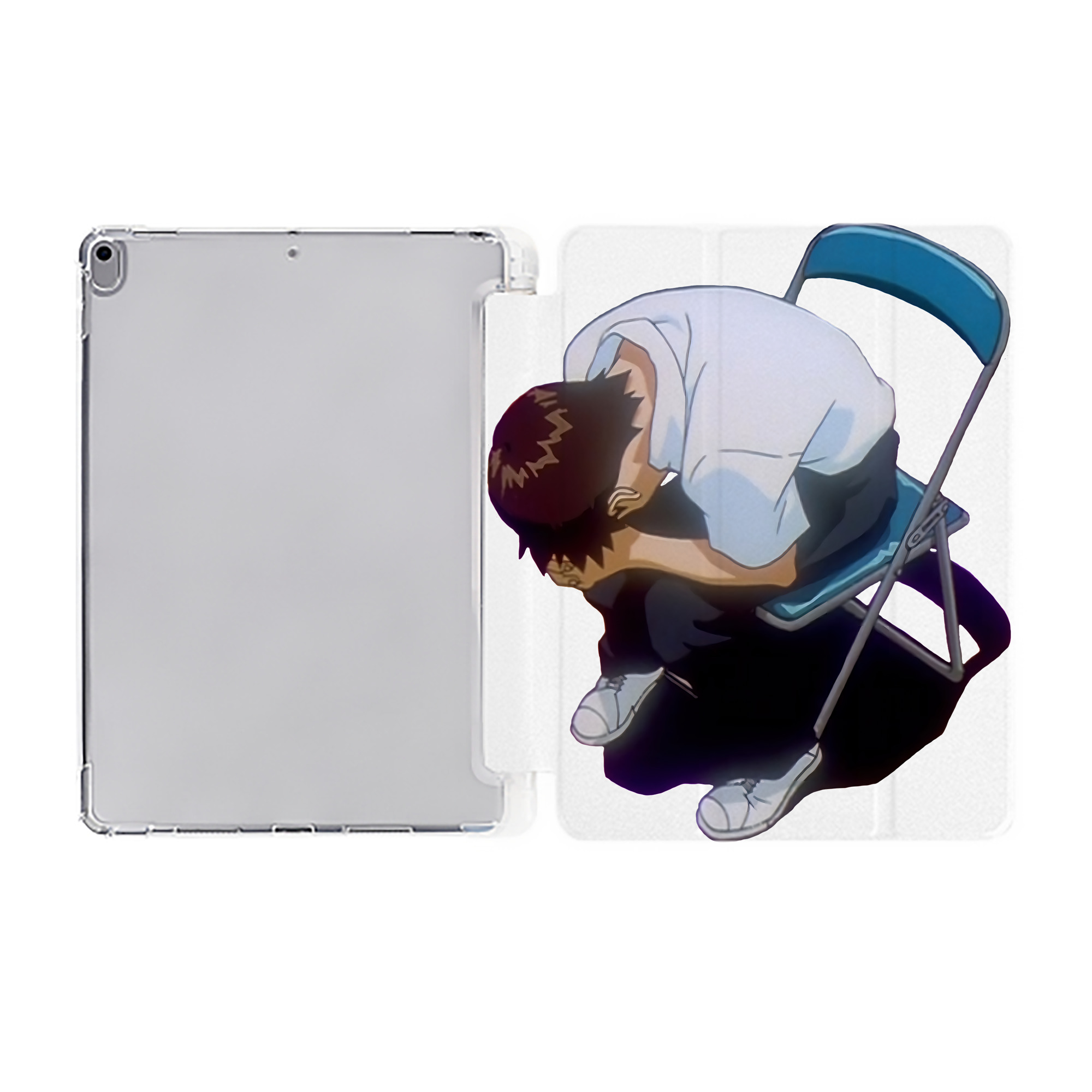 （画像用） EVA 新世紀エヴァンゲリオン IPad ケース ペン収納付き 三つ折りスタンド PUレザー×シリコン 対応機種9.5/10.5/10.9インチ